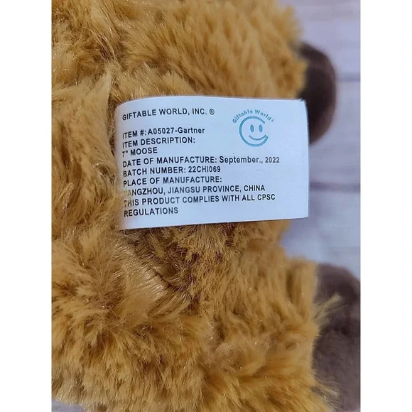 Giftable World Plush Moose Stuffed Animal Toy Soft Horns Brown 7" 2022 - Picture 6 of 6